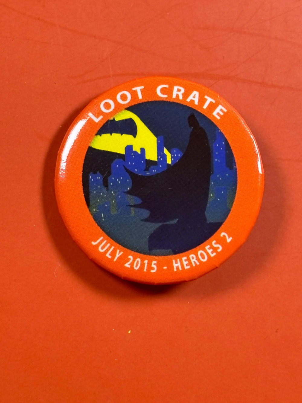 Batman Collector Button Pinback - Loot Crate July 2015 Exclusive Heroes 2